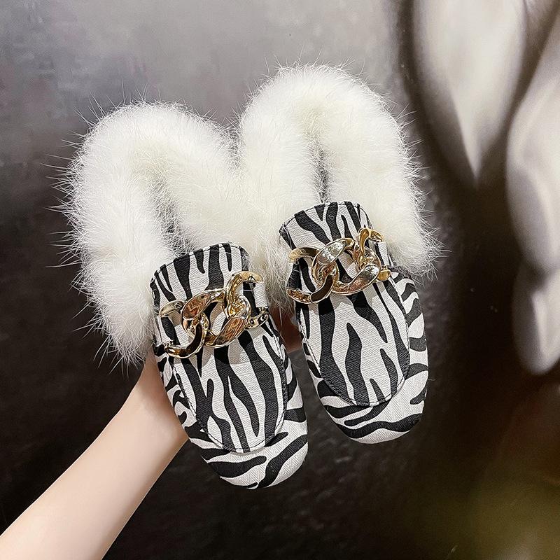 Podzimní a zimní móda Dámské ležérní boty Plus sametové teplé pantofle Líné boty