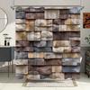 Rustic Stone Wall Shower Curtain - Waterproof, Mildew-Resistant With 3D Brick Design For A Modern And Textured Bathroom Decor