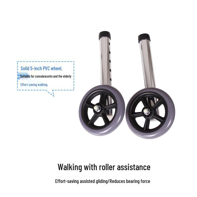 Elderly Foldable Aluminum Walker with Wheels for Rehabilitation