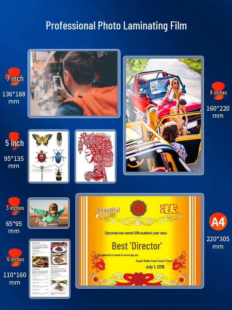 A4 Transparent Photo Lamination Film for Heat and Pressure Machines