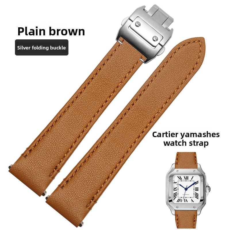 Cinturino per orologio in pelle di mucca di alta qualità Per Cartier Santos WSSA0010 WSSA0018 uomo donna Rilascio rapido Braccialetto in vera pelle 19mm 21mm