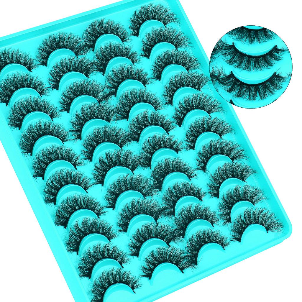20 Pairs Of Fried False Eyelashes Multi-Layer Dense Cross High Imitation Mink Eyelashes