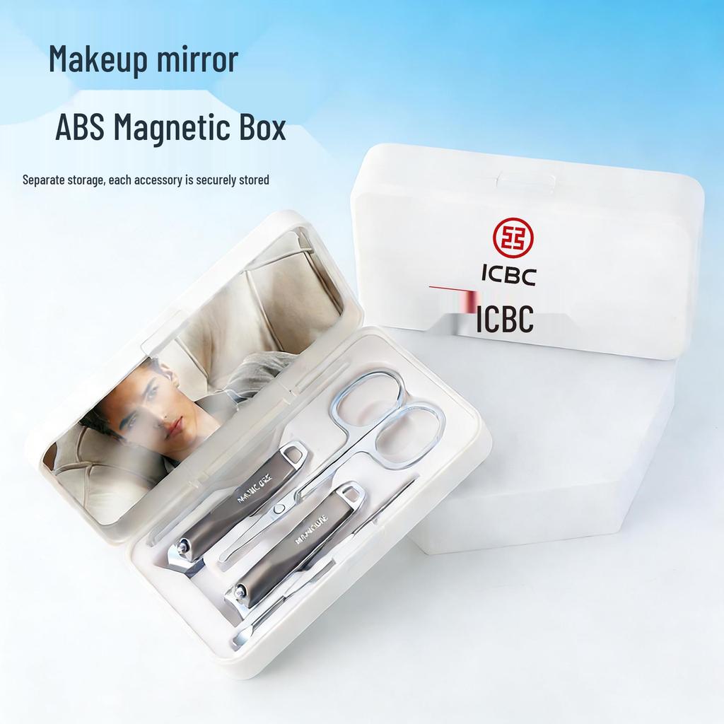 Custom Logo Nail Clipper Set: Nail Clippers, File & Ear Pick In Gift Box