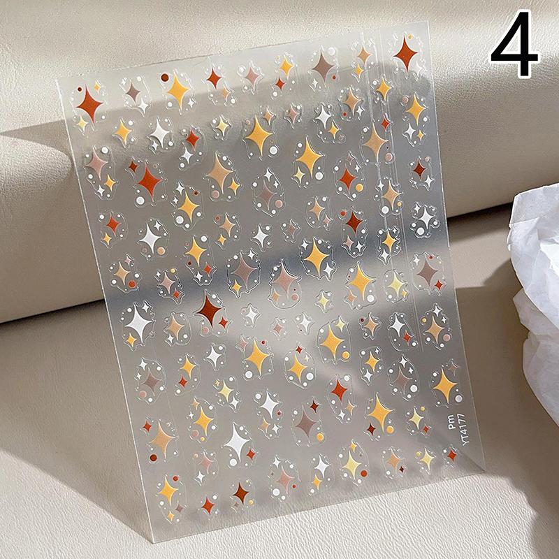 

5D Рельефные Кавайные Красочные Звезды Наклейки Для Ногтей Мульти Макарон Мангсин Украшения Для Ногтей Самоклеящиеся Наклейки Аксессуары Diy