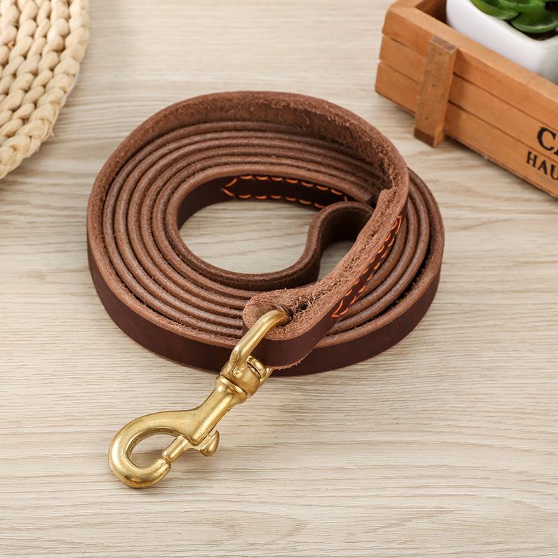 

Поводок из коровьей кожи Собачья цепь Поводок для питомца Поводок со строчкой из коровьей кожи Поводок для крупной собаки 1 meter