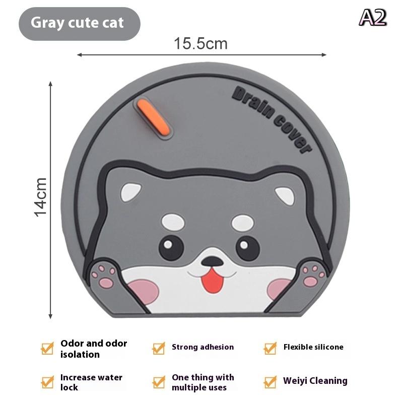Sewer Floor Drain Cover Deodorizer Bathroom Silicone Deodorant Mat Thickening Kitchen Toilet Toilet Insect-Proof Floor Drain Mat