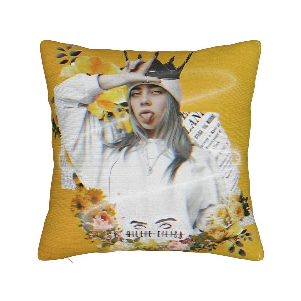 Famous Singer BBillie EEilish  Pillowcase Polyester Cushion Cover Gift Throw Pillow Case Cover Home Drop Shipping 40X40cm