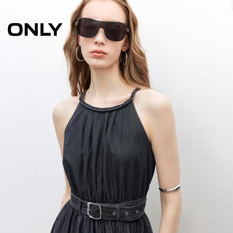 ONLY Women's 2025 Summer Tencel Halter Neck Denim Dress