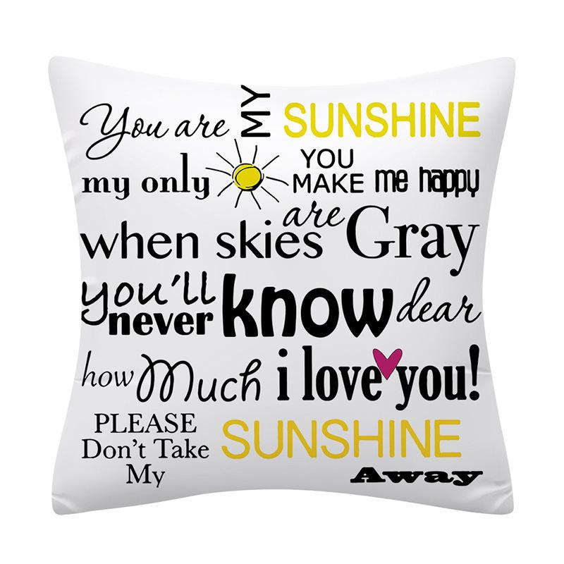 Daisy Letters Short Plush Pillowcase Yellow Simple Floral Home Decoration Pillowcase Cushion Combination