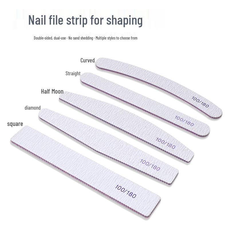 Double-Sided Gray Nail File: Durable Sandpaper Strip for Shaping and Repairing Nails.