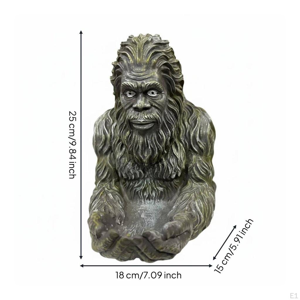 Mythisches Affen-Vogelfutterhaus Skurriles Design Sasquatch-Statue Doppelzweck Garten