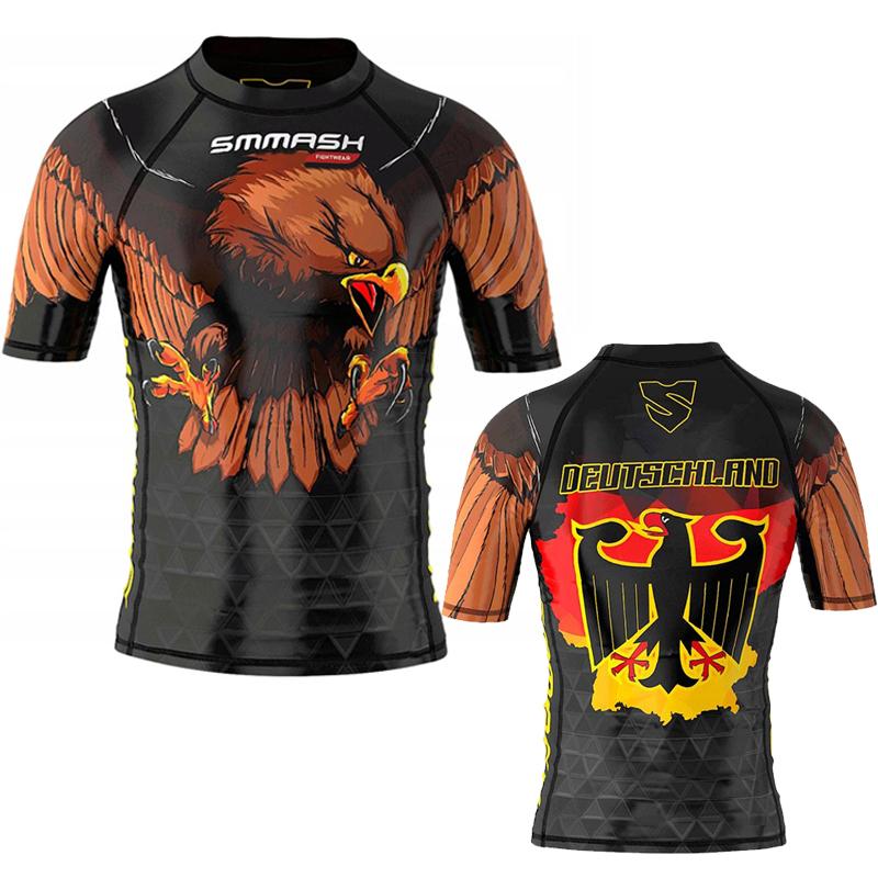 Nouveau Homme Manches Courtes Sport Chemise Homme Séchage Rapide MMA T-shirts Collants de Compression Homme Impressions 3D T-shirts Tops Salles de Sport Musculation Rashguard