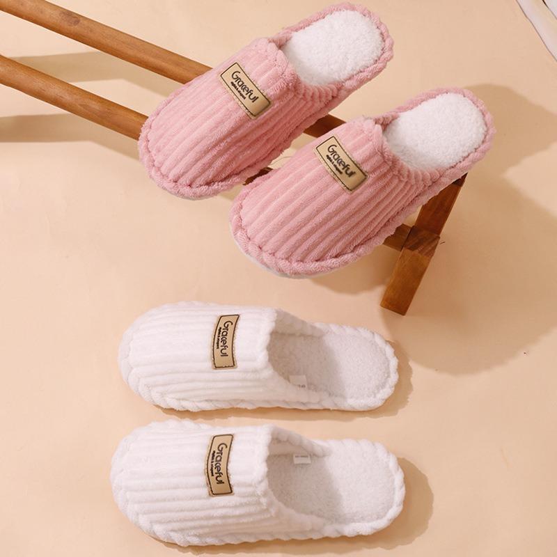 Winter indoor home use non-slip warm men's cotton slippers floor plush cotton slippers