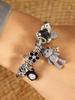 1 Charming Bear Pendant Bracelet with Flower Shining Water Zircon Cuff Bracelet for Women's Creative Holiday Wear Zircon3761