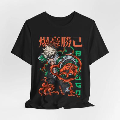 Katsuki Anime Graphic Tee, Unisex Jersey T-Shirt for Anime Fans, Short Sleeve