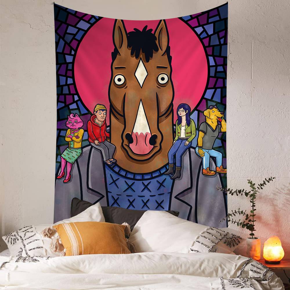 B-BoJack Horseman DIY Gobelin Ścienny do Salonu Dekoracja Domu Pokoju w Domu Sztuka Ścienna Dekor