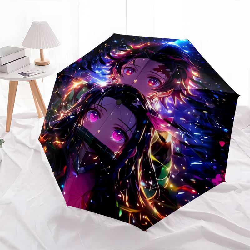 

1pc Kamado Nezuko & Kamado Tanjirou Automatic Open/CloseUmbrella-CuteUmbrella with Cute Design, Portable 3-Fold Compact Umbrella for Men & Women, Vale