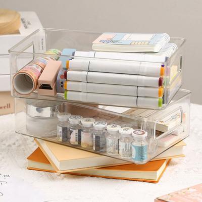 Clear Storage Box Stackable Large Capacity Containers with Handle Cupboard Organizer for Kitchen And Cabinet