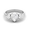 1.25 Cts Bezel Set Pear Moissanite 925 Sterling Silver Three Stone Women Engagement Ring