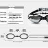 HD Waterproof Anti-Fog Swim Goggles with Large Electroplated Mirror Lens and Earplugs for Men and Women