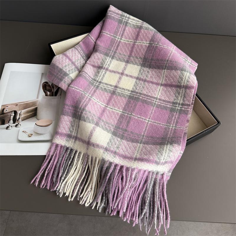 

68*200Cm Big Size Outdoor Stripe Designer Luxury Winter Warm Scarf Women Cashmere Shawl Blanket Wrap Pashmina Tassel 68x200cm