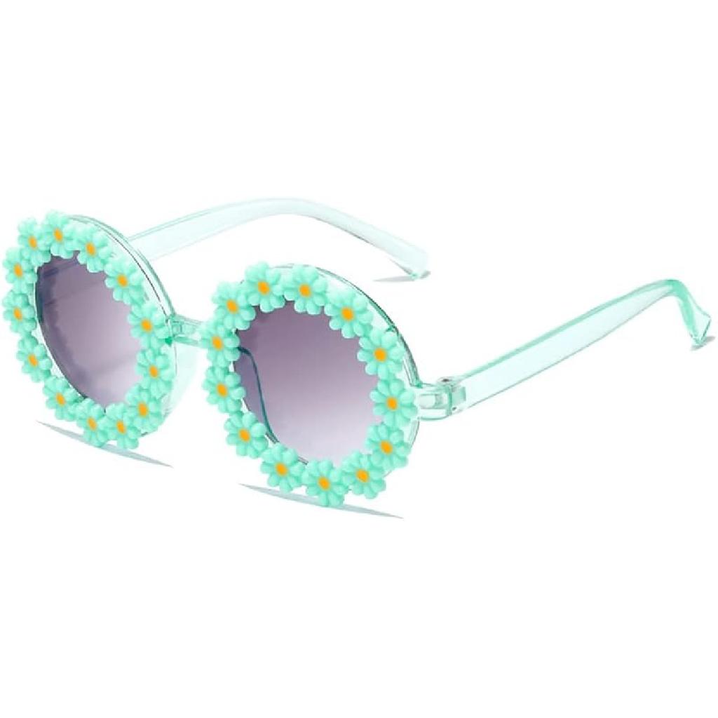 Round Flower Sunglasses for Girls Flower Shaped Cute Glasses UV 400 Protection Outdoor Beach Girl Boy