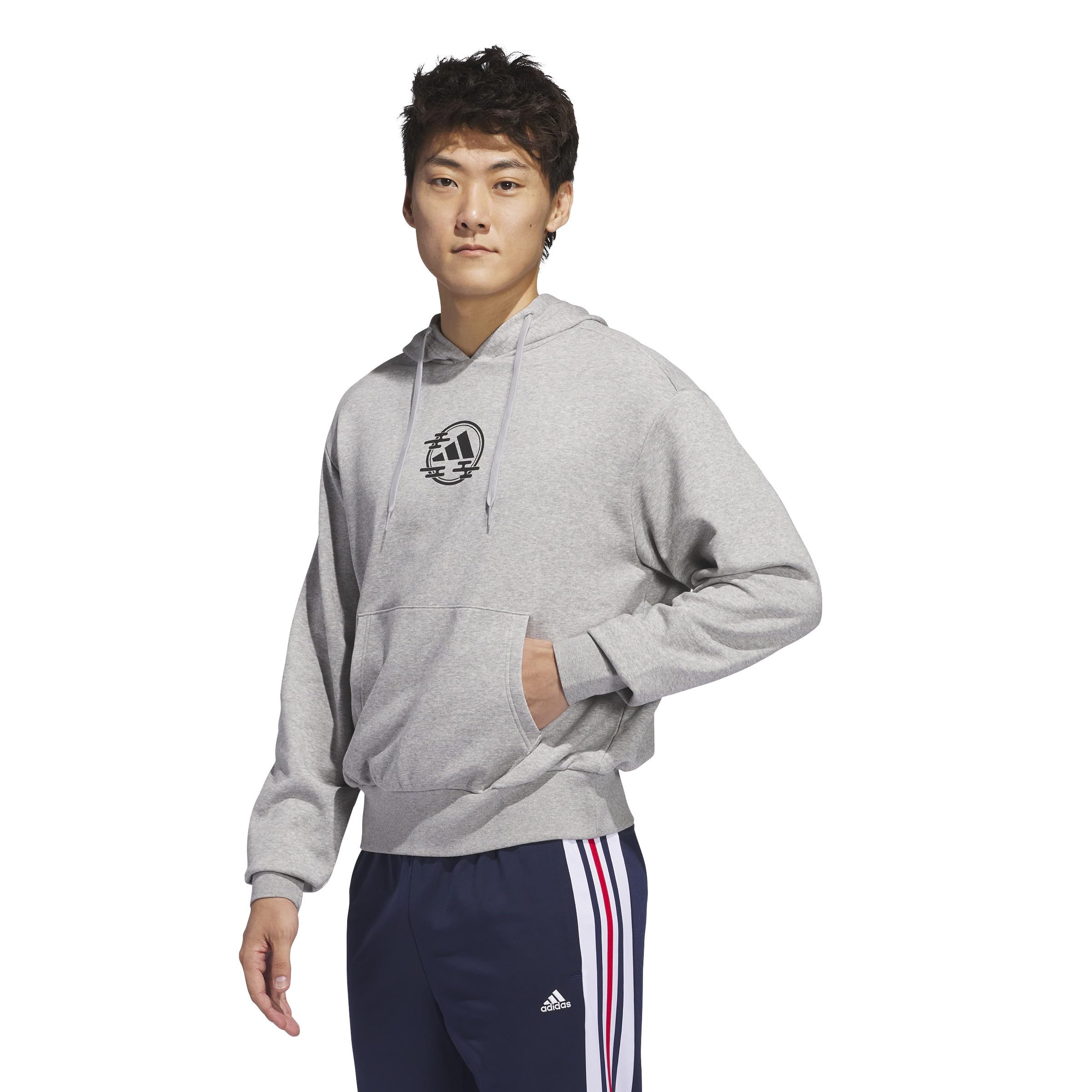 

Мужская худи хаппи Adidas JUY67 Osaka, средне-серый меланж (JM7396)