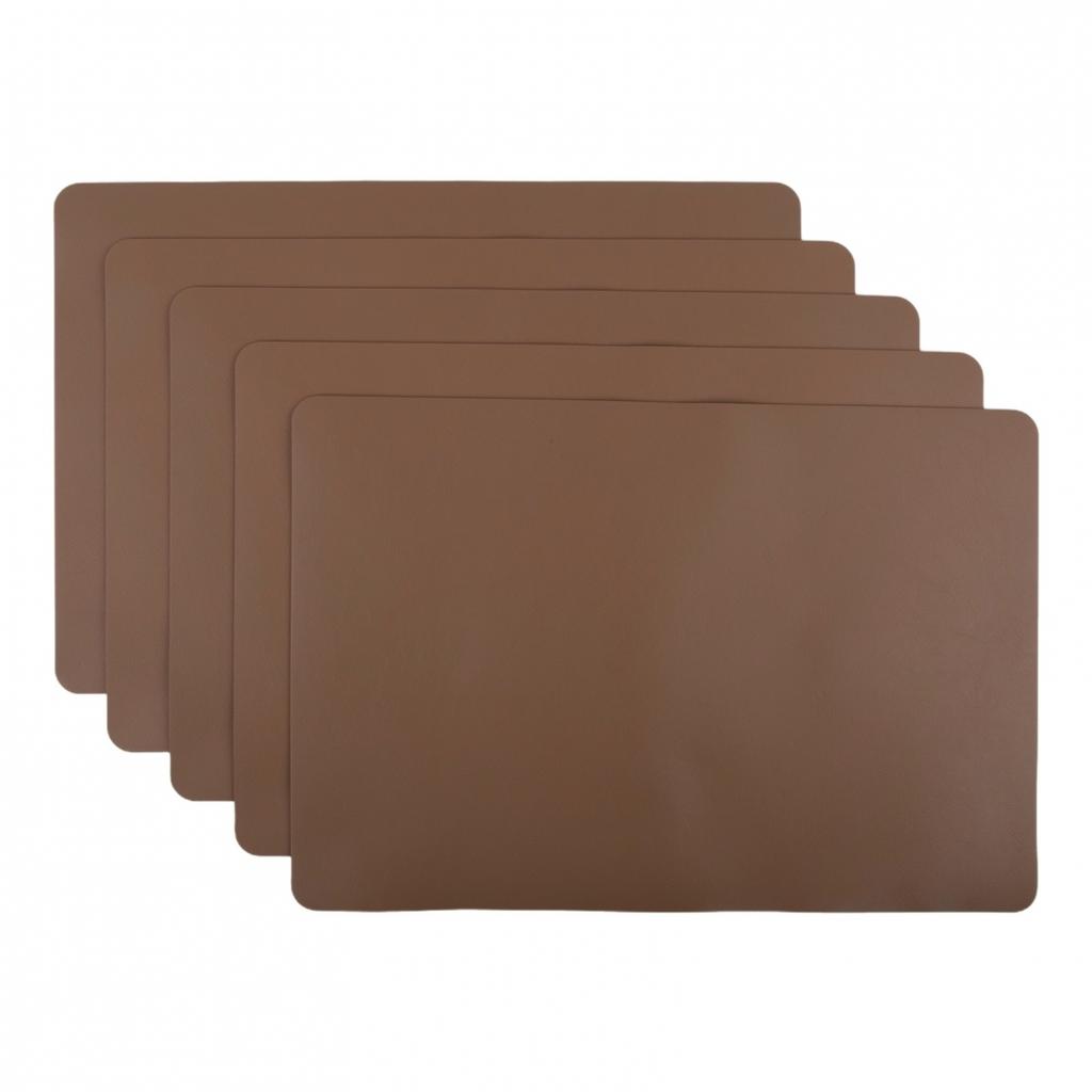 Leather Washable Placemats Set of 5 Non Slip Heat Resistant Table Mats