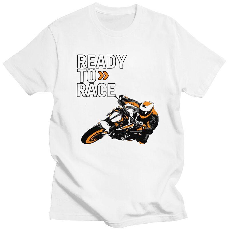 Custom Handsome Ready To Race T Shirt Men Short Sleeved 100% Cotton T-shirt Casual Motorbike Racing Enduro Tee Fashion Tshirt