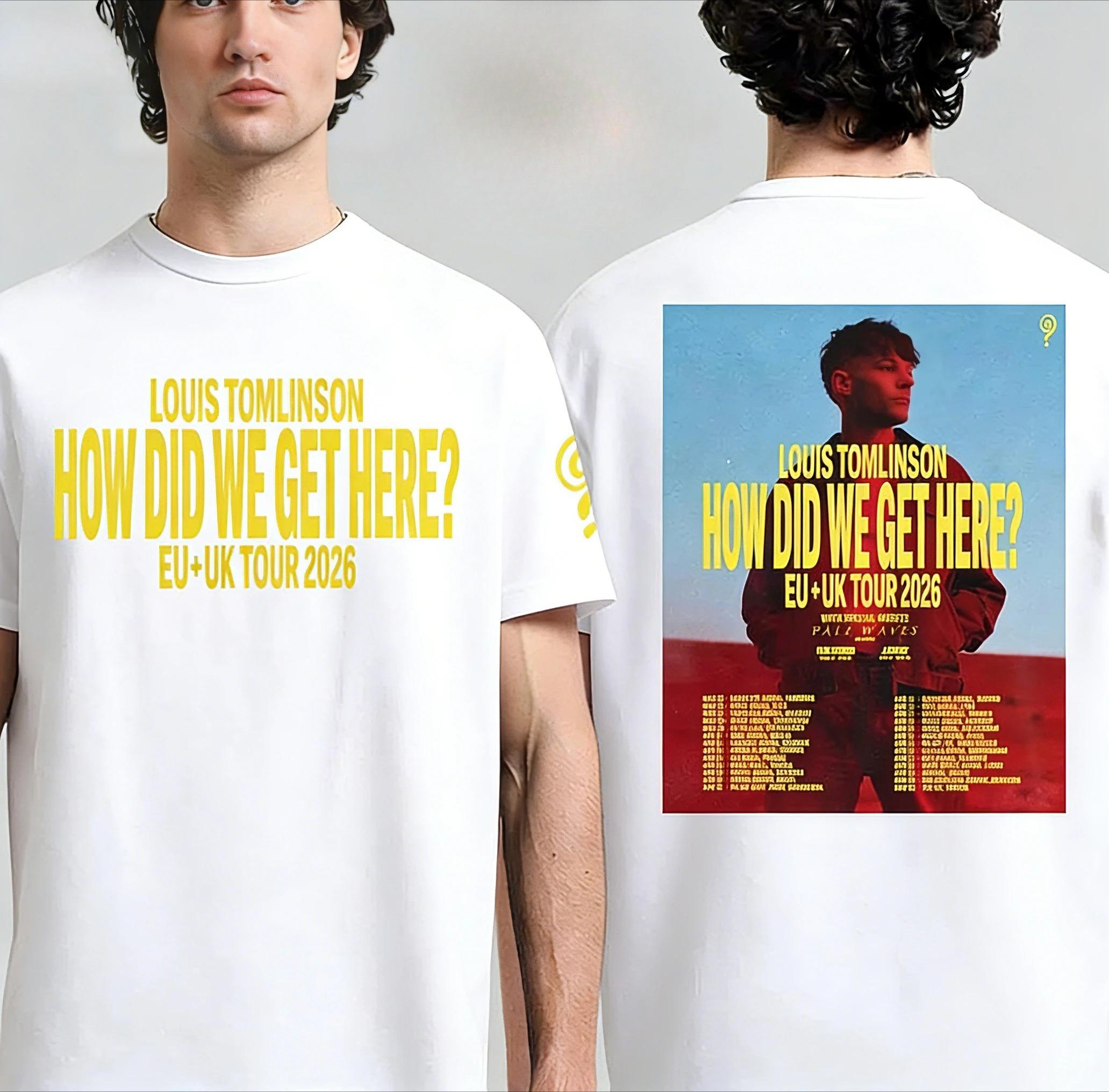 

2026 Tour Dates for The Retro Concert Pattern T-Style Louis Tomlinson s _How We Got Here_ From _O and Y Tour Concerts_ - 4XL