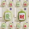Chinese Character Mahjong Plush Key Chain Good Luck Fa Cai Get Rich Mahjong Plush Keyring Embroidery Plush Doll Figures