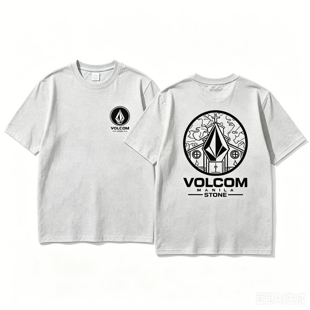 Volcom Men's T-shirt Short-sleeved Tee Sweatshirt Hip-hop Fashion Casual Street Outdoor Spring and Summer Sportswear Clothing