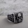 Vintage Stainless Steel Punk Style Solid Skull Halloween Ring