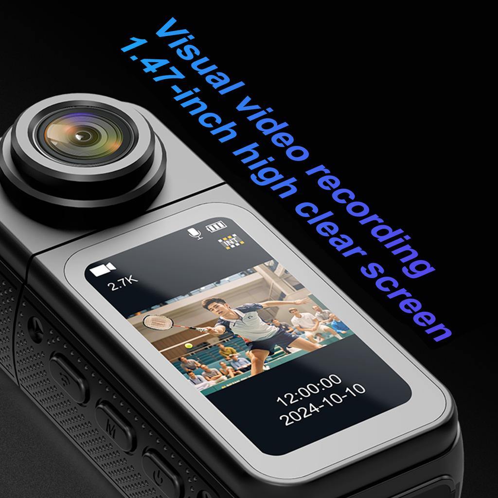 1.47" IPS Screen Action Camera 2.7K Video Thumb Camera with 180°Rotatable Lens Support Wi-Fi Magnetic Attachments for Daily Trav