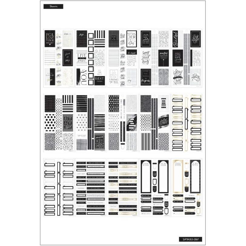 The Happy Planner STCKRS Ч/Б, Черно-белый