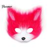 Soft Plush Fox Mask Cosplay Mask, Fluffy Tail, Costumes Props, Fuzzy Two Dimensional Photography Gear for Costume Party Anime Convention And Role Play