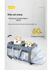 Two-Compartment Large Capacity Pet Trolley with Portable Cat Bag & Detachable Dog Bed