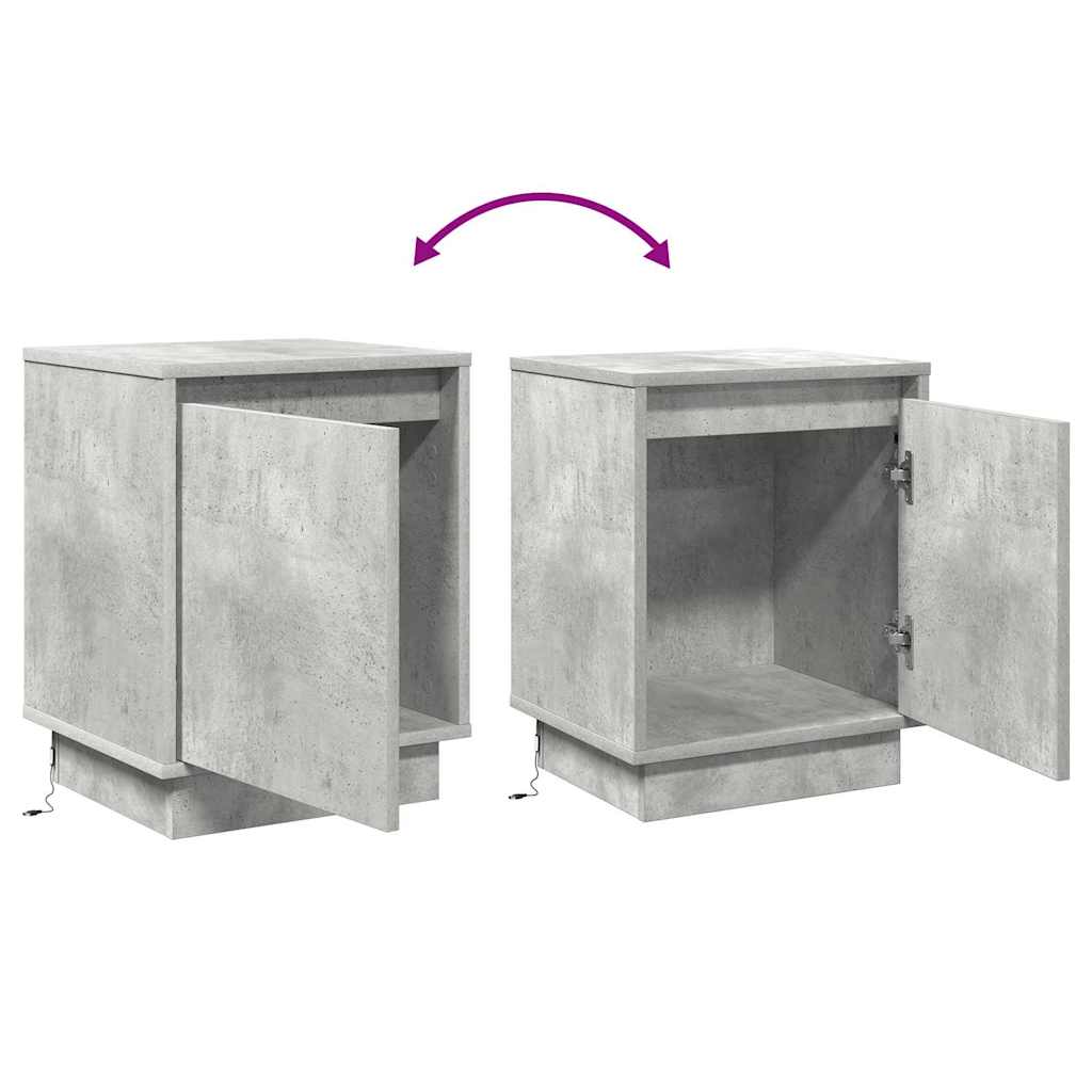 Nightstand 2 pcs Concrete Grey 39 x 34.5 x 50 cm Particleboard