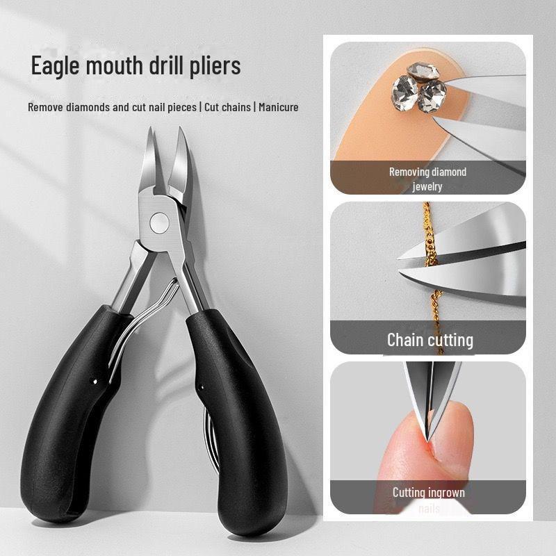Hawk Beak Large Toenail Clippers Set with Grooved Blade and Precision Scissors