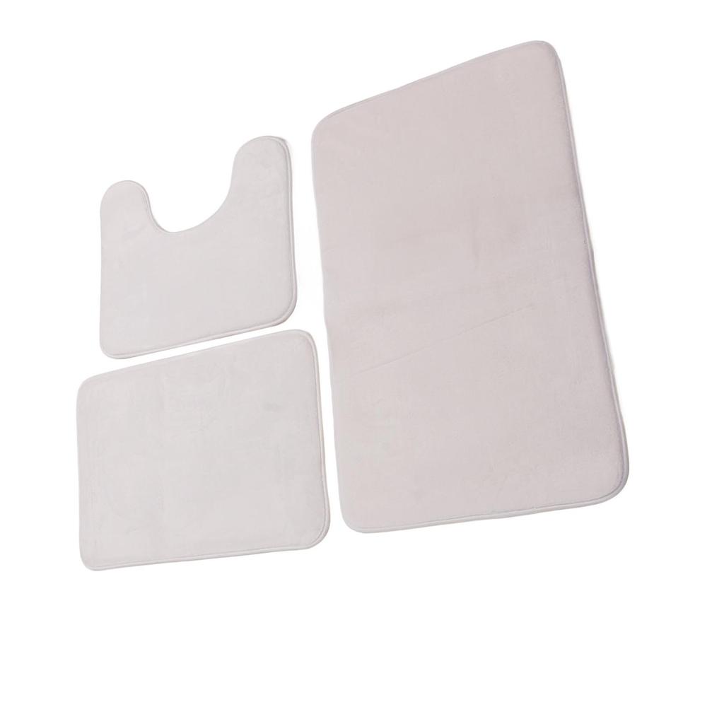 3 Pieces Toilet Mat Set Non Slip Water Absorbent Washable Bathroom U Shaped Toilet Rug Set for Home Toilet Training