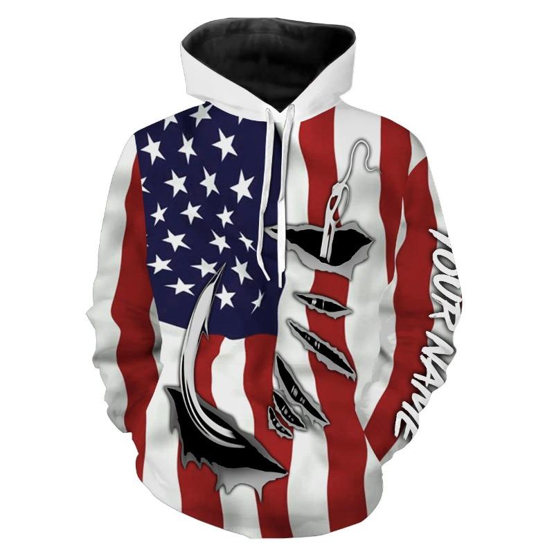 Nieuwe Mode Amerikaanse Vlag 3D Print Hoodie Heren Casual Sweatshirt Harajuku Streetwear Lange Mouw Pullover