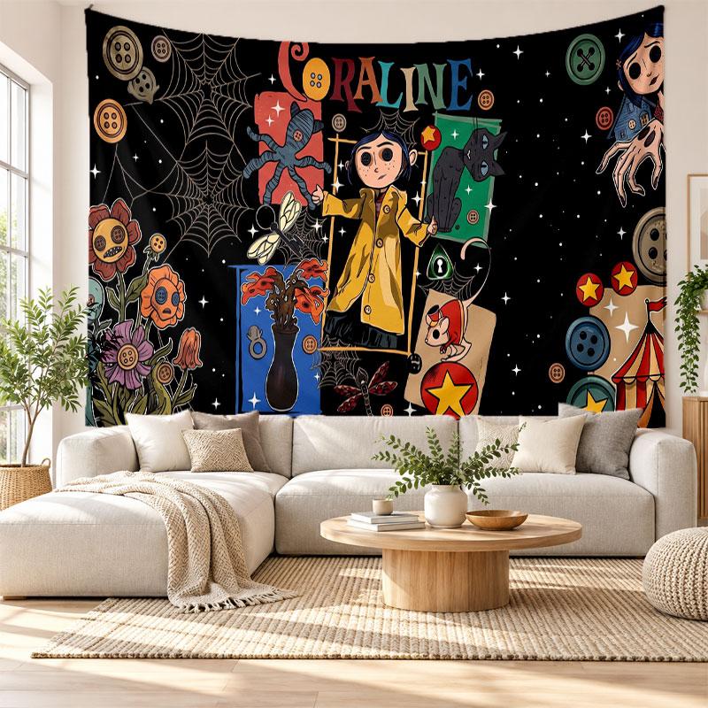 Coraline Other Mother Wall Tapestry Home Decor Hanging Cloth Art Background Tapestry for Bedroom