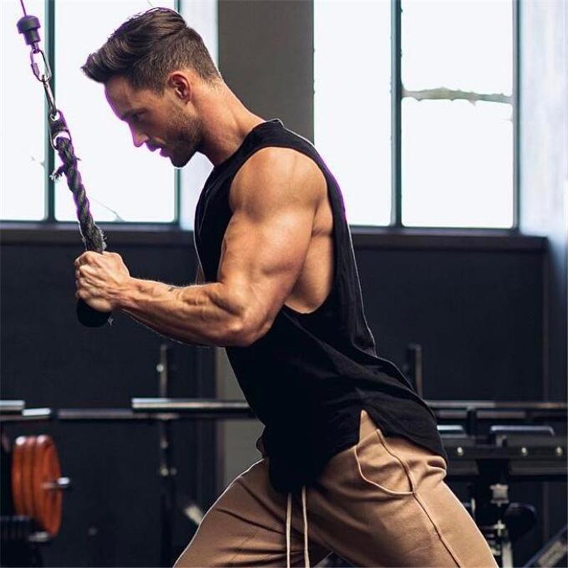 GYM ANIMAL Herren-Marken-Fitness-Muskel-Sport-Casual-Gym-Tanktop, modische Kleidung, Bodybuilding-Unterhemden, ärmelloses Lauf-Weste aus Baumwolle