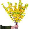 Callu 10Pcs Artificial Flowers Peach Blossom Simulation Peach Branches Flowers Silk Peach Flowers Bouquets Faux Spring Peach Fake Plants for Wedding