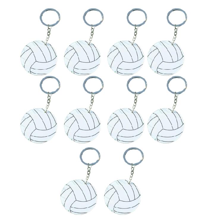 Sturdy Acrylic Athletic Keychain Set Football Baseball Basketball Rugby Fans Ergonomic Compact Shape