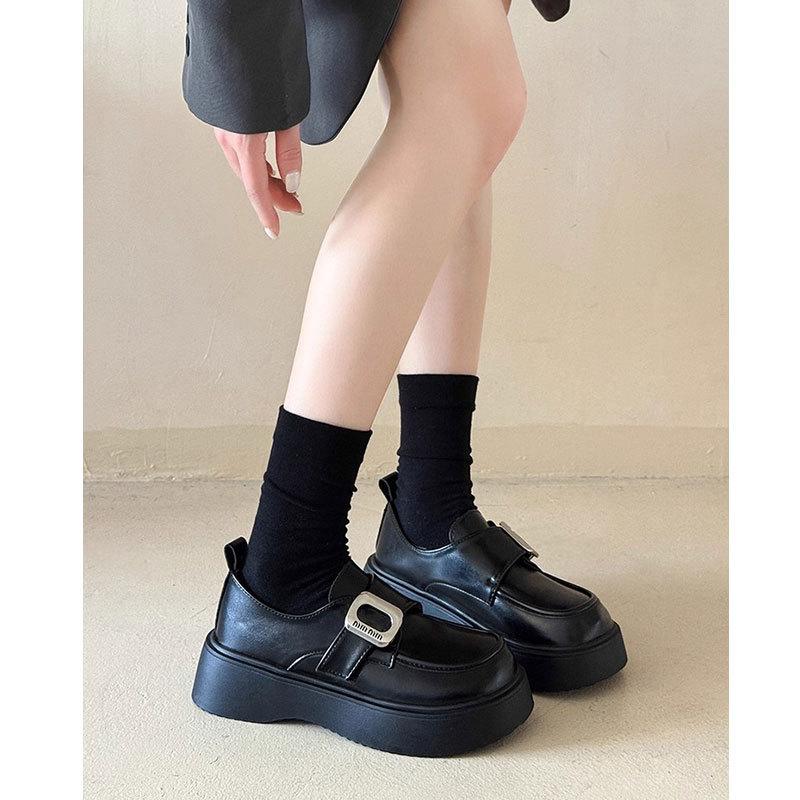 Genuine Leather Platform Small Leather Shoes Women's Shoes New Autumn Versatile One-pedal Single Shoes