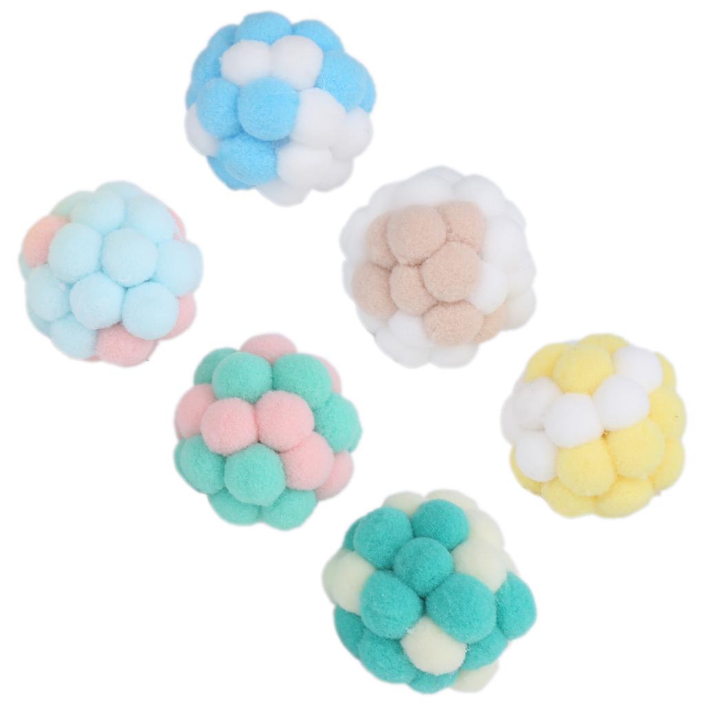 Cat Bell Ball Plush Ball Toys Interactive Playing and Soft Chewing Training Ball for Cat