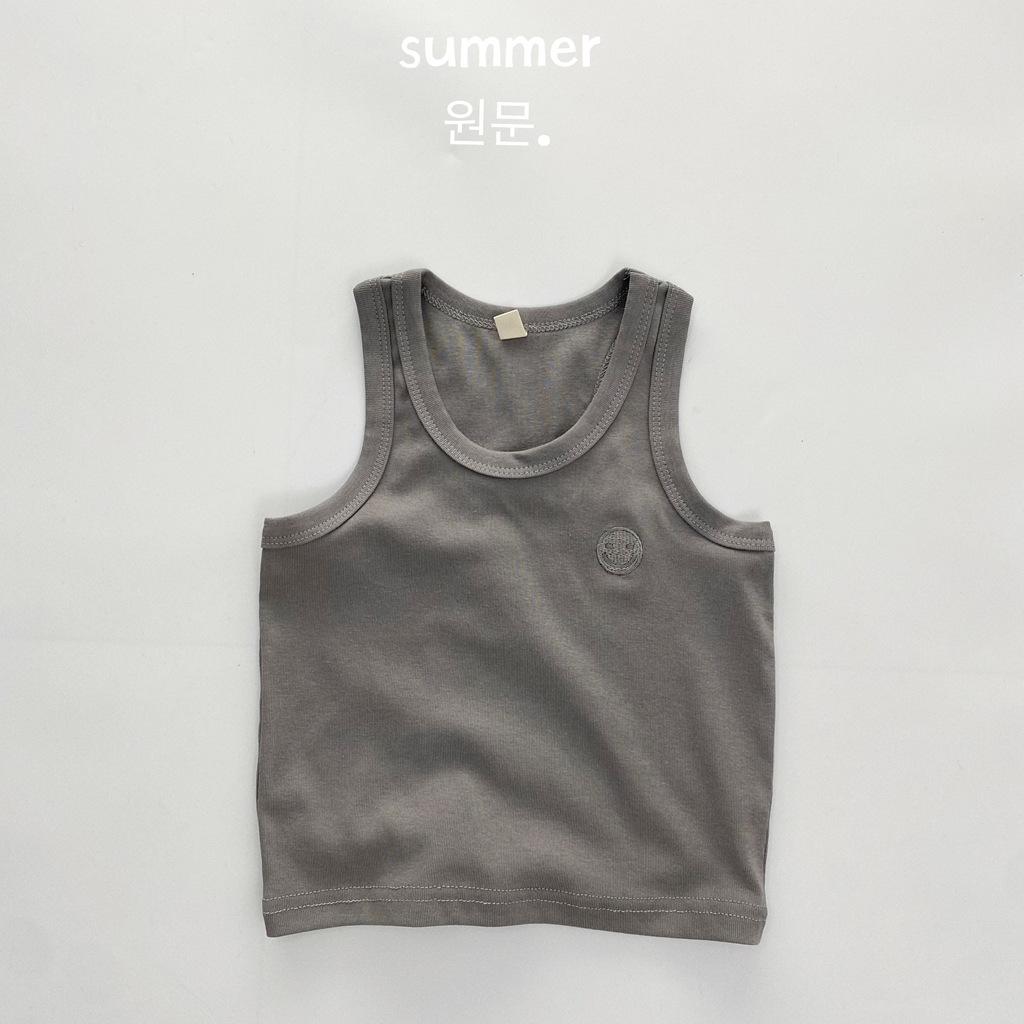 Kids Summer Thin Round Neck Cotton Sleeveless Tank Top For Toddler Boys And Girls