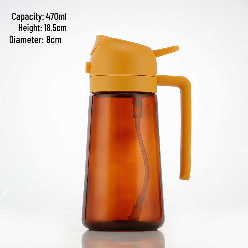 Dual-Use Automatic Oil Dispenser: Leak-Proof Glass Bottle for Spraying and Pouring, Large Capacity