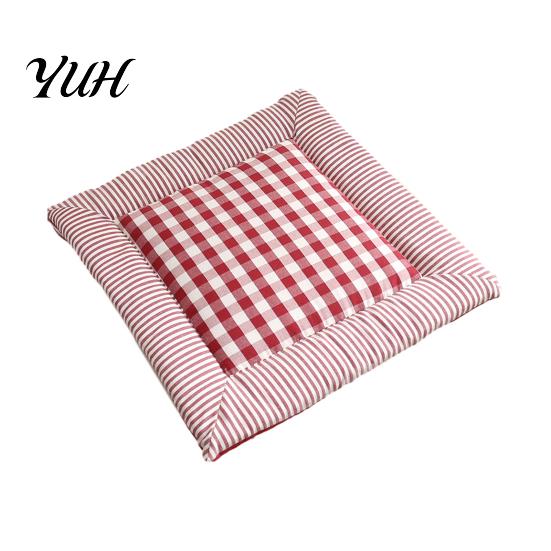 Durable Chair Cushion for Wood Chairs Square Plaid Pad with Ties, Cotton Linen Breathable Seat Cushion, Buffalo Spring Autumn Check Dining Home Office